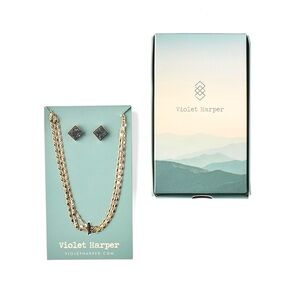 Gold Necklace and Earring Set